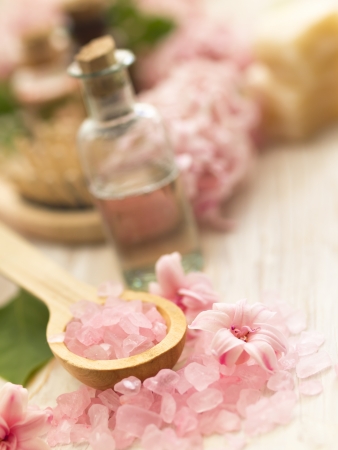 beautiful spa arrangement with flowersの写真素材