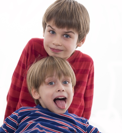 two brothers huggingの写真素材