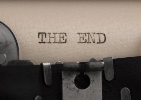 The End Title on the typewriter の写真素材