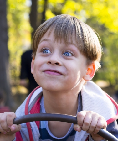 cute boy in the park の写真素材
