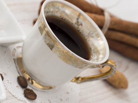 vintage cup of coffeeの写真素材