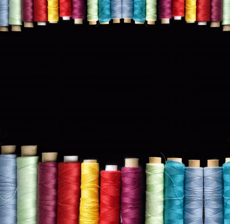 colorful bobbins backgroundの写真素材
