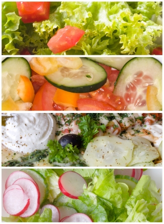 salad mix collageの写真素材