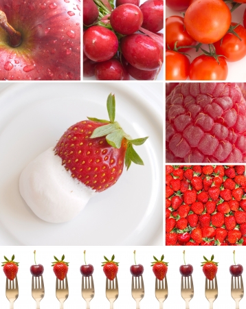 red fruits collageの写真素材