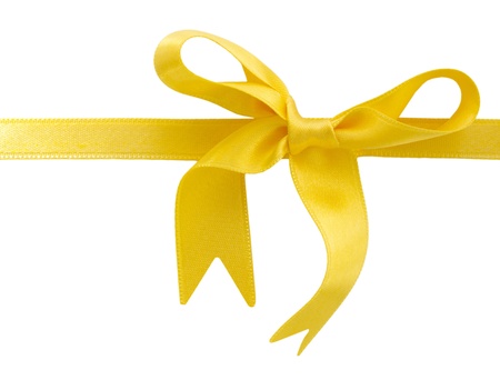 yellow bow isolatedの写真素材