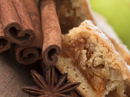 apple pie with cinnamonの写真素材