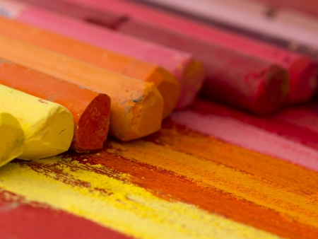 colorful artistic crayonsの写真素材