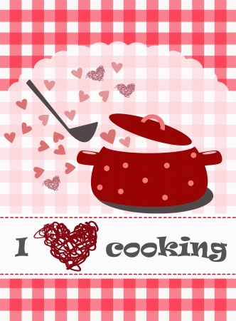 I love cooking conceptのイラスト素材
