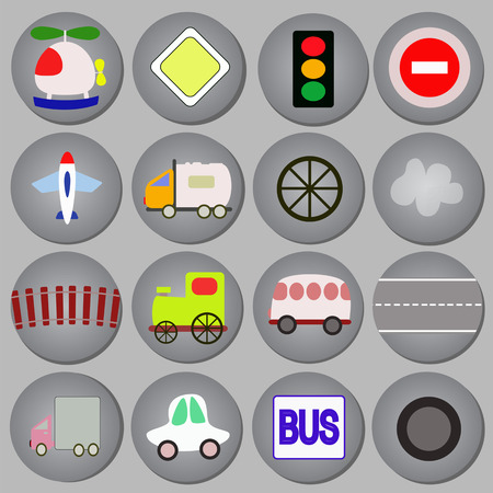 transportation iconsのイラスト素材