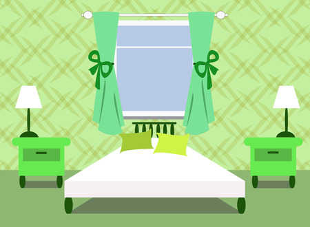 green bedroomのイラスト素材