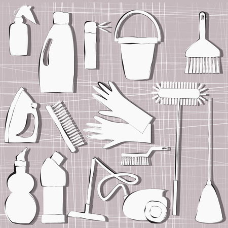 cleaning itemsのイラスト素材