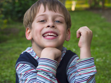 portrait of a boy in the nature