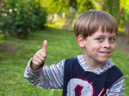 portrait of a boy in the natureの写真素材