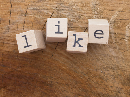 Like word made of wooden lettersの写真素材