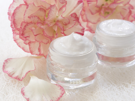 natural facial cream, fresh as flowersの写真素材