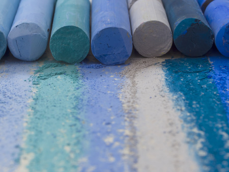 blue artistic crayons