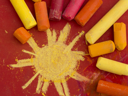 drawing the sunの写真素材