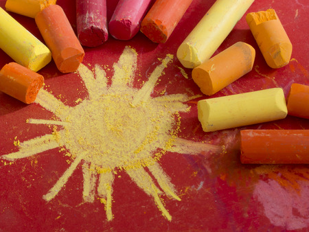 drawing the sunの写真素材