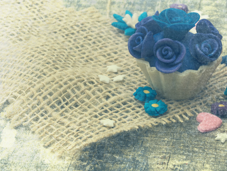 cupcake in a vintage arrangementの写真素材