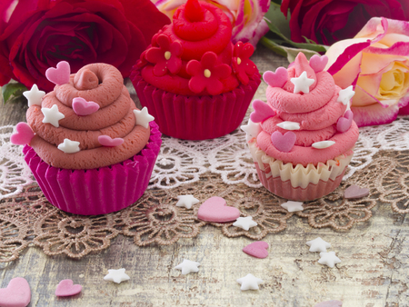 colorful cupcakesの写真素材