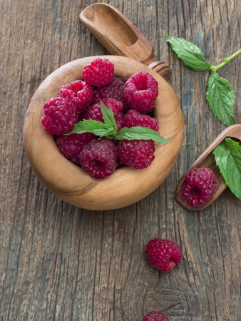 fresh raspberriesの写真素材