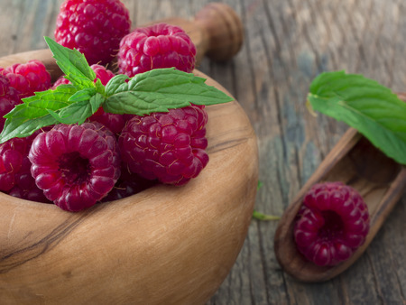 fresh raspberriesの写真素材