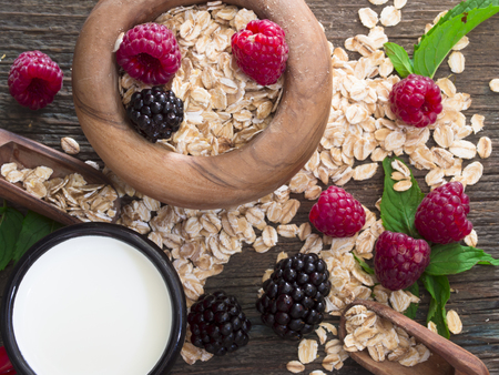 cereals with berry fruitの写真素材
