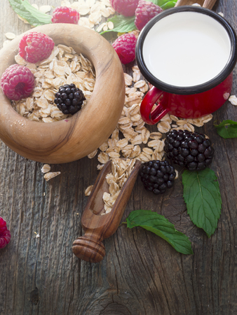 cereals with berry fruitの写真素材
