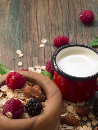 cereals with berry fruitの写真素材