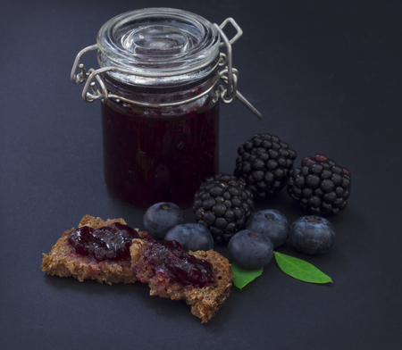 jam made of berry fruitの写真素材