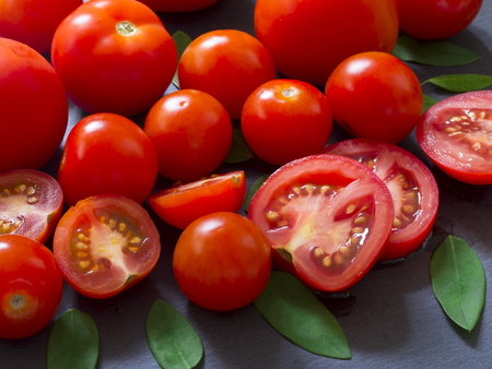 fresh and healthy tomatoesの写真素材