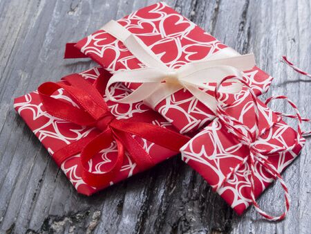 gift boxes in beautiful decorationの写真素材