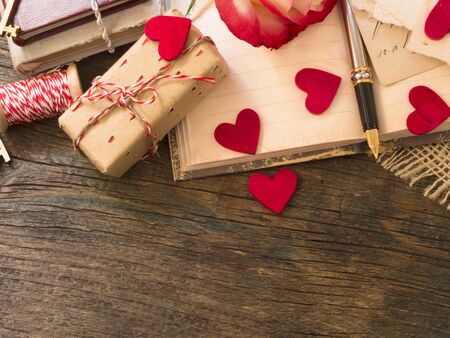 gift boxes in beautiful decorationの写真素材