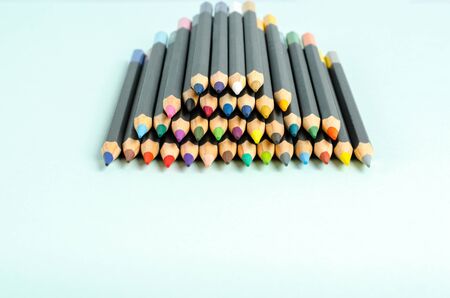 Color pencils on a white background. A set of pencils for drawing, creativity, hobbies, classes....