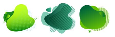 Modern liquid abstract shapes. Abstract fluid design. Isolated waves with geometric lines and dots. Liquid and fluid design for logo, flyer or presentationのイラスト素材