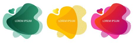 Modern liquid abstract shapes. Abstract fluid design. Isolated waves with geometric lines. Liquid and fluid design for logo, flyer or presentationのイラスト素材