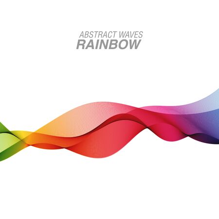 Abstract waves background, rainbow waved lines for brochure, website, flyer design. Transparent rainbow linesのイラスト素材