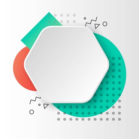 Promo badge for offer, promotion, advertising, scroll, price tag, sticker, poster. Modern geometric sale banner for your graphic and web design.のイラスト素材