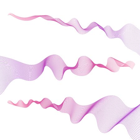 Abstract purple waves background, waved lines for brochure, website, flyer design. Transparent purple linesのイラスト素材