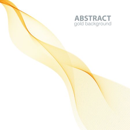 Gold abstract waves background, waved lines for brochure, website, flyer design. Golden linesのイラスト素材