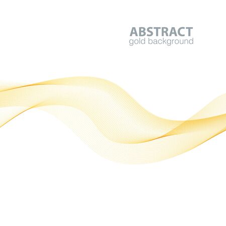 Gold abstract waves background, waved lines for brochure, website, flyer design. Golden linesのイラスト素材