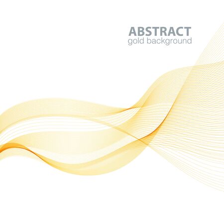 Gold abstract waves background, waved lines for brochure, website, flyer design. Golden linesのイラスト素材