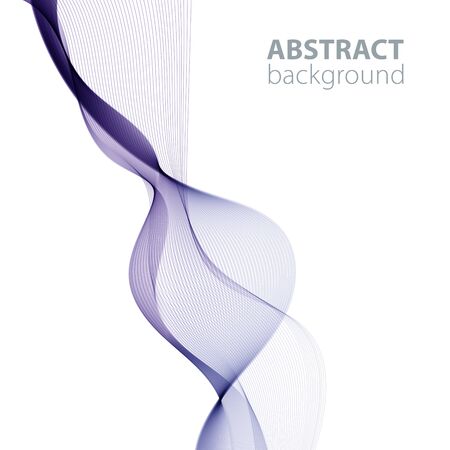 Blue abstract waves background, waved lines for brochure, website, flyer design. Transparent linesのイラスト素材