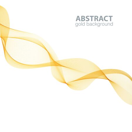 Gold abstract waves background, waved lines for brochure, website, flyer design. Golden linesのイラスト素材