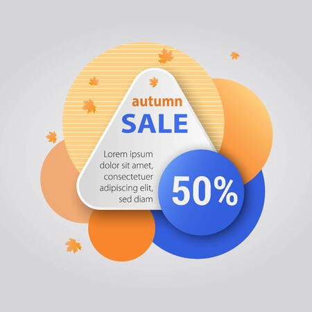 Promo badge and banner for offer, promotion, advertising, scroll, price tag, sticker, poster. Modern geometric sale badge for your graphic and web designのイラスト素材