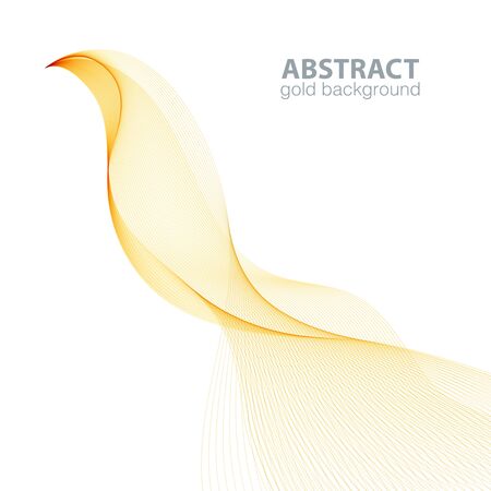 Gold abstract waves background, waved lines for brochure, website, flyer design. Golden linesのイラスト素材