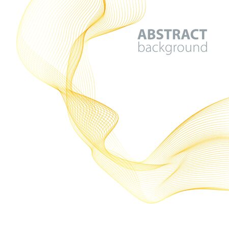 abstract waves background, waved lines for brochure, website, flyer design. Golden lines.のイラスト素材