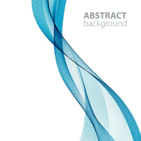 Blue abstract waves background, waved lines for brochure, website, flyer design. Transparent linesのイラスト素材