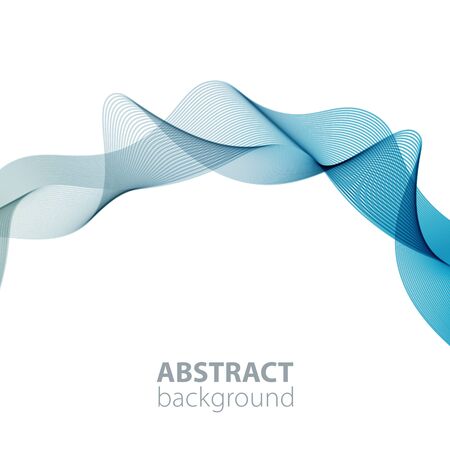 Blue abstract waves background, waved lines for brochure, website, flyer design. Transparent linesのイラスト素材