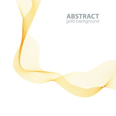 Gold abstract waves background, waved lines for brochure, website, flyer design. Golden linesのイラスト素材
